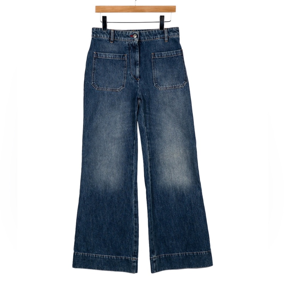 Victoria Beckham High Rise Wide Leg Jeans. Size M/US 28.
